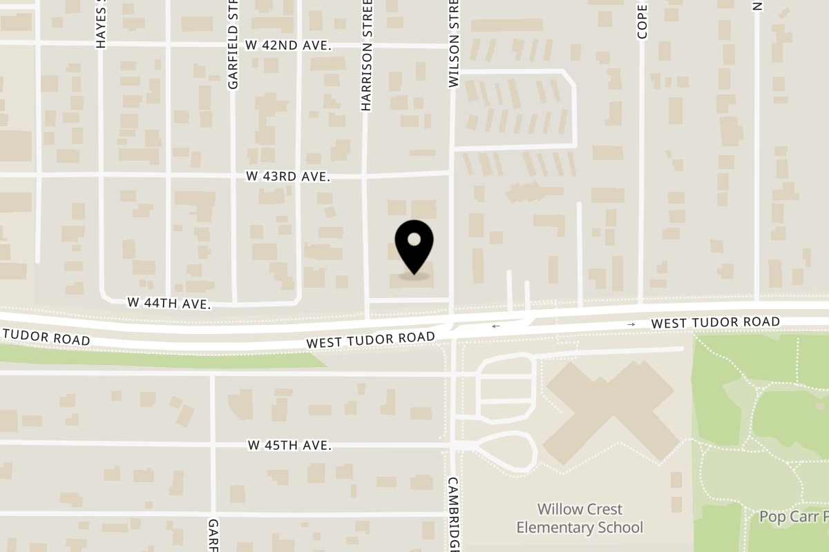 Map showing the location of Tacos El Primo on 1201 W Tudor Rd Unit B in Anchorage